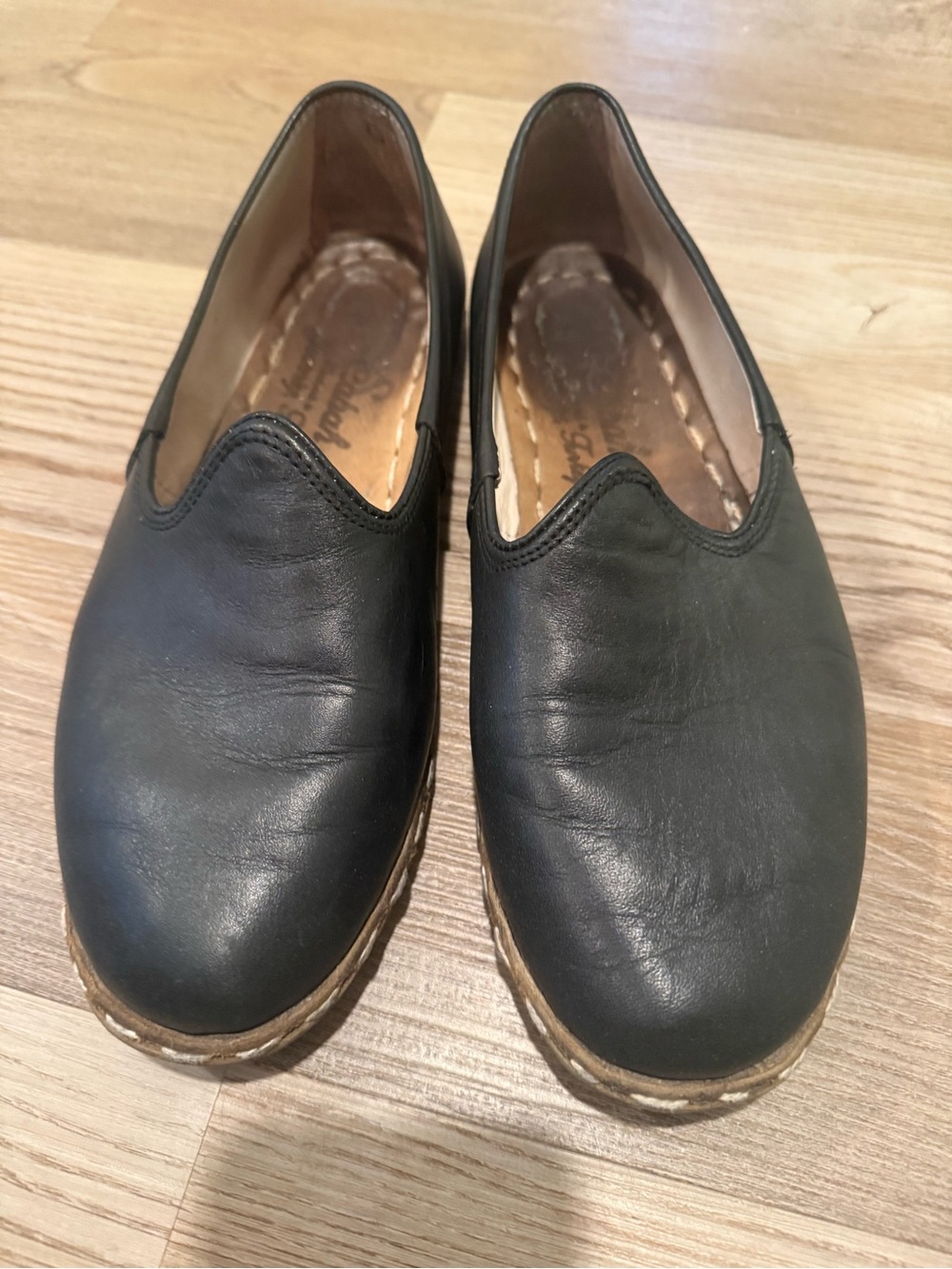 Sabah Black Leather Slip-On Loafers for Men